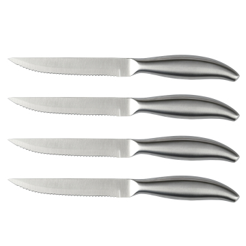 Ensemble de 4 couteaux à steak en acier inoxydable dentelé