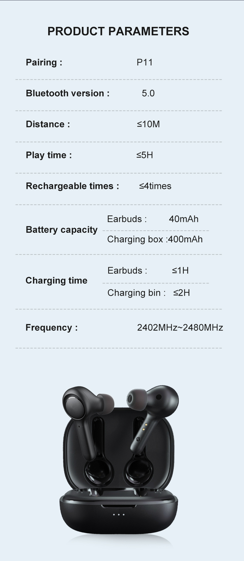 P11 Ultra Light Earbuds Jpg