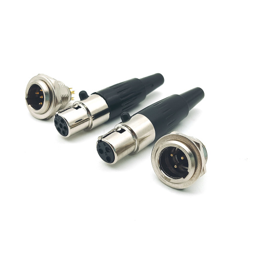 Mini XLR Male Female Chassis Mount Microphone Adapter