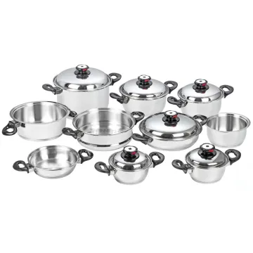 Surgical Stainless Steel T304 16-Piece Waterless Greaseless Cookware Set