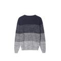 Men's Kniited Color Block Design Crew-Neck Pullover