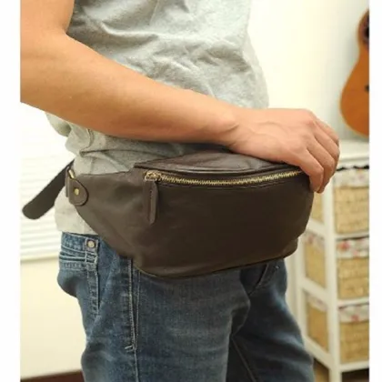 Casual PU leather man small chest bag