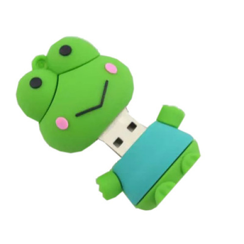 Pvc Usb Stick With Logo Green Cute Frog USB Flash Drive Manufactory