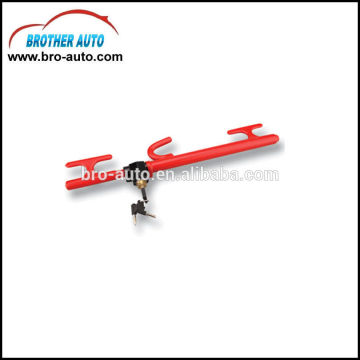 High quality stainless steel standard size 3key car steering wheel lock with CE the steel anal lock