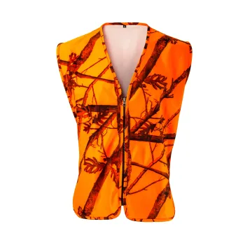 Men's Blaze Orange Camo Fishing Vest - BJ Outdoor