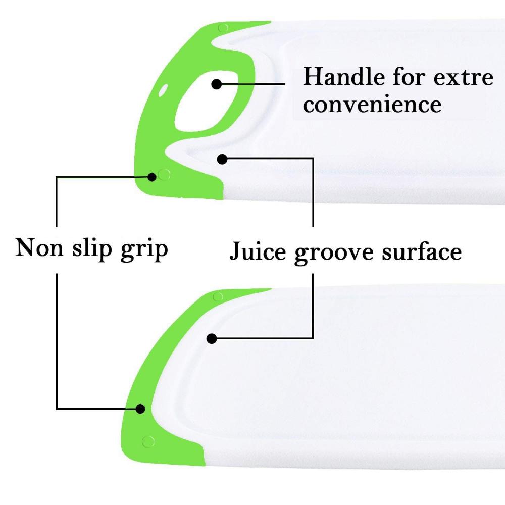 3 pack Plastic kitchen cutting chopping board set