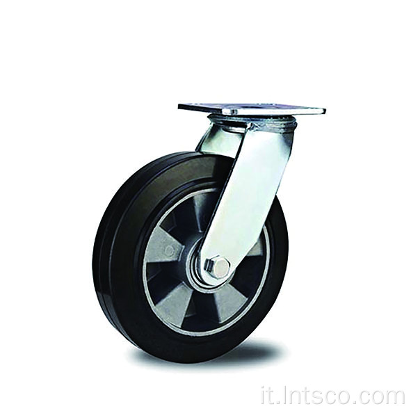 Gomma pesante su rotelle girevoli in alluminio