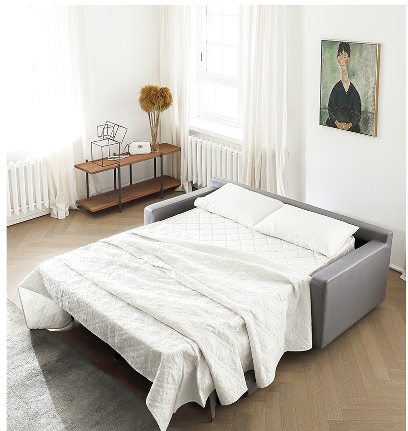 Divano letto con materasso estraibile per comfort versatile