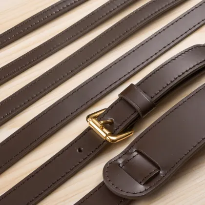 Luxury Genuine Cow Leather Coffee Crossbody Bag Shoulder Strap