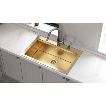 33inch PVD Nwa Luxury Single Bowl Kitchen Lavabo