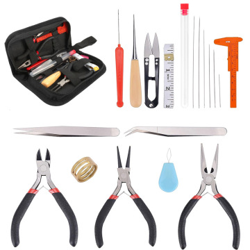 19-Piece Jewelry Making Tool Kit with Zippered Storage Case: Essential Tools for Crafting and Repair