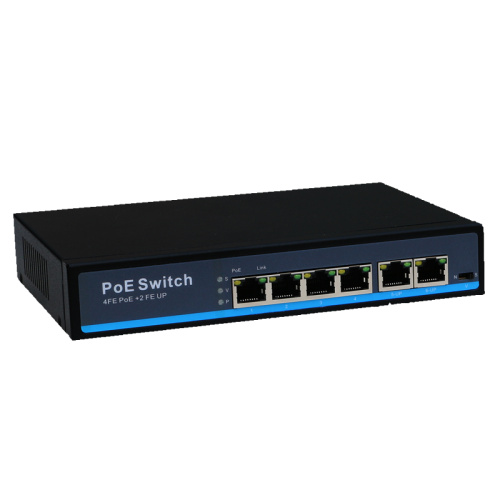 6ports 10 / 100Mbps Network Poe Interruptor con potencia incorporada