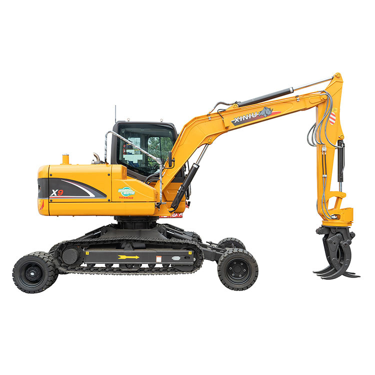 Factory price 9 ton mini wheel excavator digger machine with new diesel engine small excavator for sale