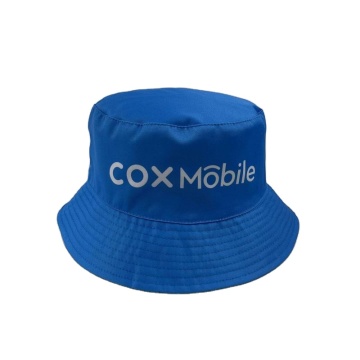 Custom Logo Reversible Bucket Hat - Green and Blue Double-Sided Polyester Unisex Summer Hat