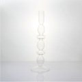 Nordic Ribbed Ball Conjoined Tall Glass Candlestick Holder