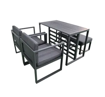 6-Piece Outdoor Pool Furniture Set for Conversations in Hotel Courtyards and Gardens