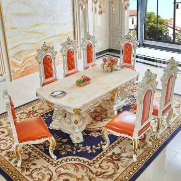 Luxury European Marble Dining Table Set for 8-12 Seaters