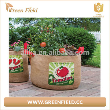 2017 Portable Jute tomato Garden Bag round planter jute grow bag