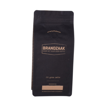 Laminated Kraft Paper Coffee Bag Block Bottom Pouch