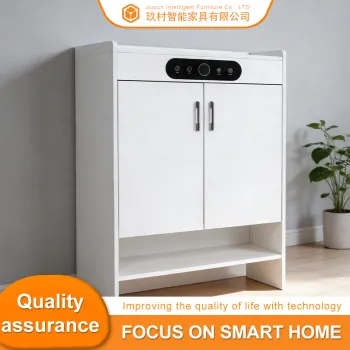White wood door smart shoe cabinet