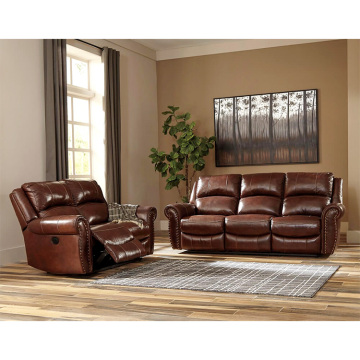 Factory price OEM soft hotel home electric manual reclinable couch 2 3 seater leather recliner sofa set