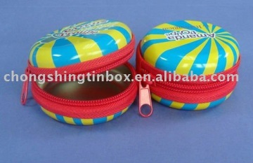 Round zipper tin can from tin can/box manufacturer in Dongguan China