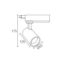 LEDER Aluminium 2-fase 12W LED-spoorverlichting