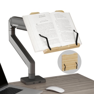 OEM ODM Eco-Friendly Bamboo Laptop Book Holder with Monitor Arms and VESA Compatibility
