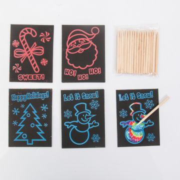 Christmas Scratch Art Colour Postcard
