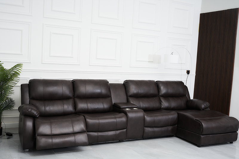 Leather Luxury electric recliner sofa set