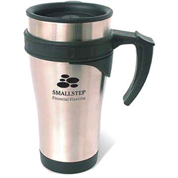 Double-wall Stainless Steel Travel Mug, Measures 90 x 170mm, with 450mL Capacity