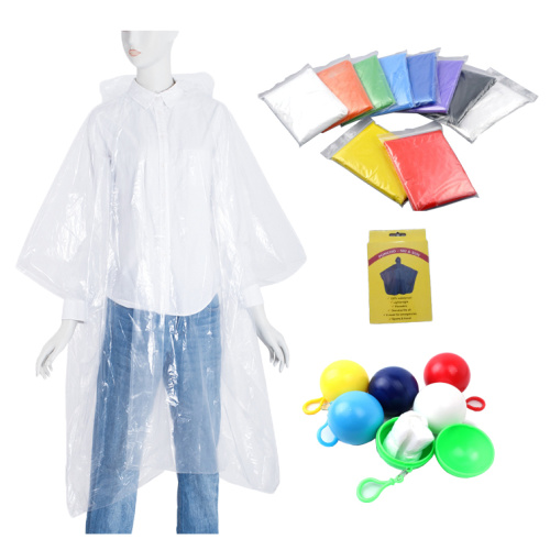 Clear PE emergency rain poncho