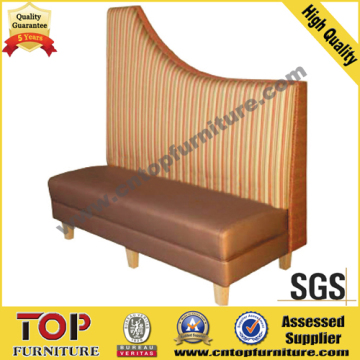 Restaurant Wooden Frame Leather Dining Sofa