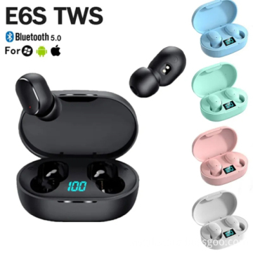 IPX4 Waterproof E6S Wireless Bluetooth Earbuds TWS Headphone with Mic for All Mobile Phones