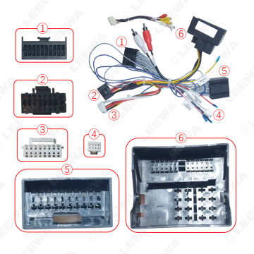 16pin Android Radio Stereo Wiring Harness for Volkswagen Touareg (02~10) with Canbus/Optical Fiber Box