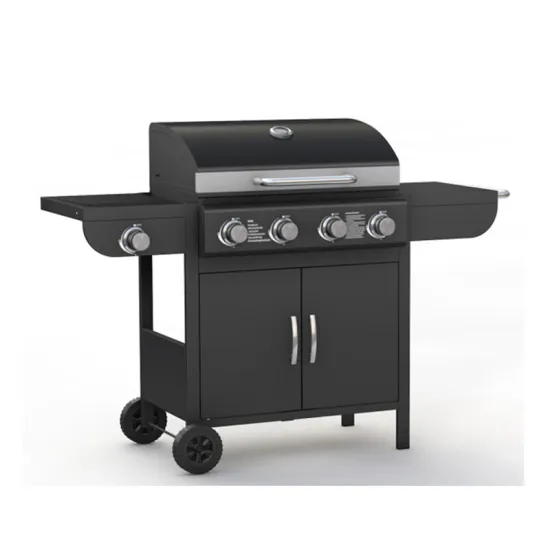 Wholesale Commercial Bbq Grill Automatic Ignition Black Powder Coated Trolley Bbq Gas Grill
