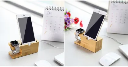 Smart watch holder for apple watch wood holder