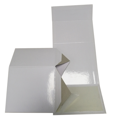 Flat white folding box for Christmas gift packaging