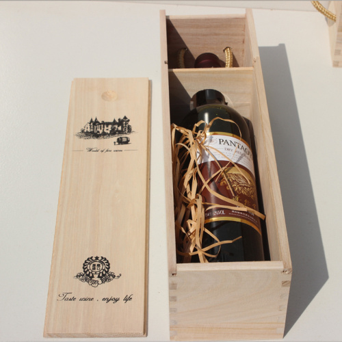 Factory Price Pine Paulownia Single Wooden Wine Box