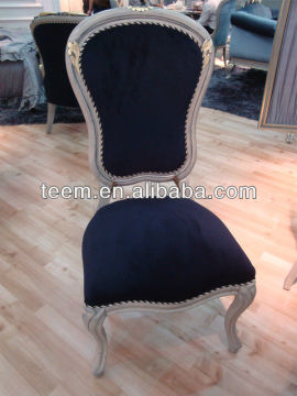 European classic solid wood chair, antique solid wood and fabric chair