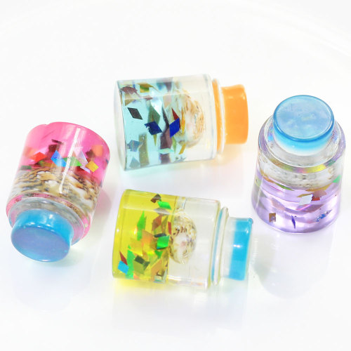 3D Cute Glitter Inside Glass Wishing Bottle Shape Mini Resin Charms Παιδικά Παιχνίδια DIY Spacer Room Στολίδια Cabochon