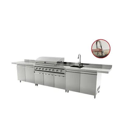 Chinese Factory Direct Stainless Steel BBQ Grill Outdoor Kitchen Island