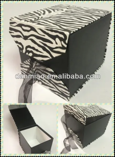 Black collapsible paper gift packaging box