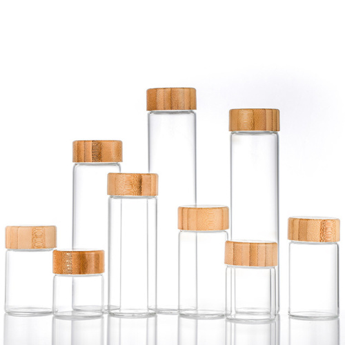 Hochborosilikat -Glasspeicherflasche mit Bambusdeckel