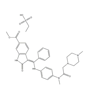 Sal de etanossulfonato de Nintedanib para tratamento de fibrose pulmonar idiopática Número CAS 656247-18-6