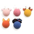 Kawaii Simulazione Pompon Candy Animal Head Flatback Resin Miniature per gioielli che fanno accessori per fermagli per capelli