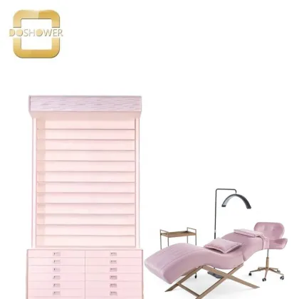 Manicure Furniture Pink Nail Polish Display Rack Set