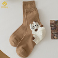 한국 만화 동물 발 뒤꿈치 3 차원 중간 튜브 양말 트렌디 한 양말