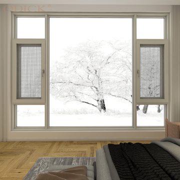 Villa Aluminium Casement Window Frame Double Treated Pane