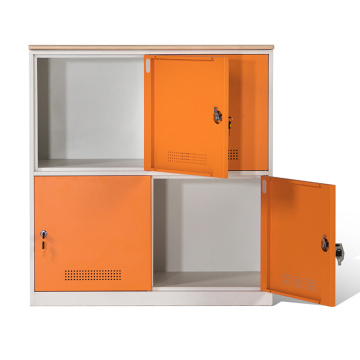4-stufige orangefarbene Metallschließfächer vom direkten Hersteller